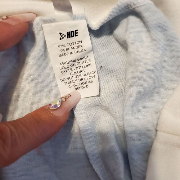 HDE Light Blue Snowflake Wide Leg Lounge Pants Medium - Picture 3 of 4